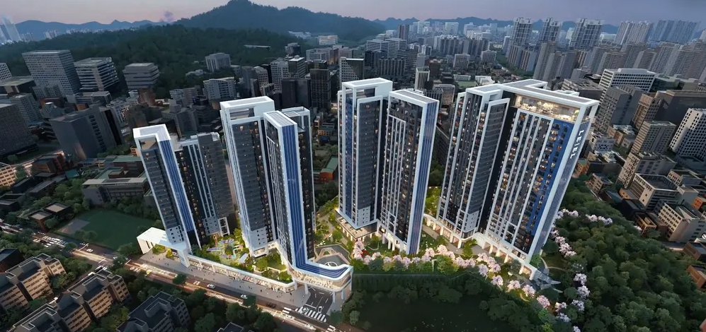 도곡 르엘 조감도 – 지하 6층~지상 26층, 4개 동, 561가구 규모