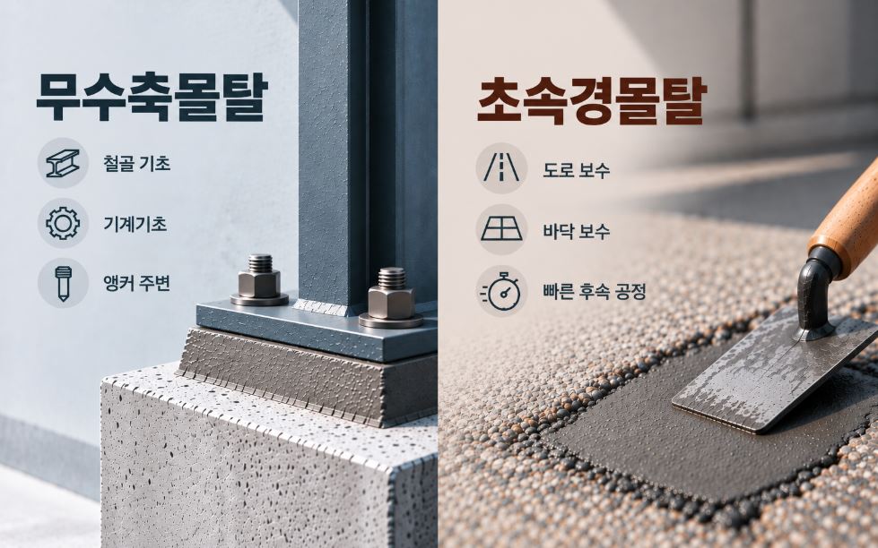 무수축·초속경몰탈 활용 예시 (제작: 생성형 AI 활용)